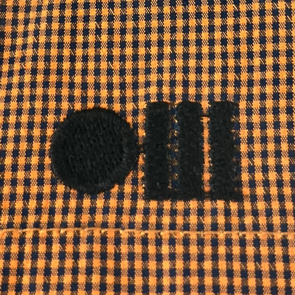 Solid & Striped Mens Medium Shorts Orange Blue Checks Polyamide Pockets EUC - Picture 14 of 14